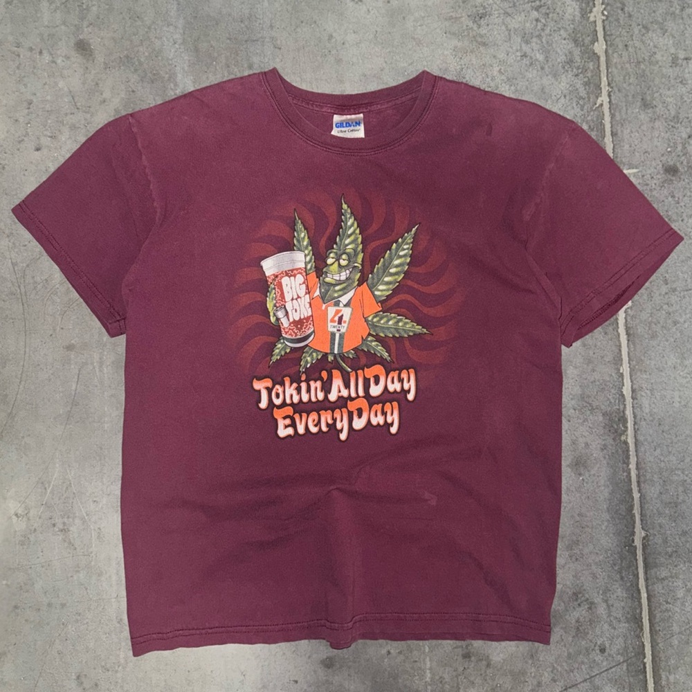 Vintage Tokin’ All Day Everyday 7/11 Weed 420 Funny Parody Tee